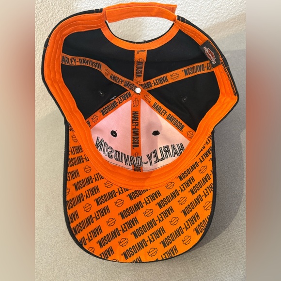 Harley-Davidson Bold Orange and Black Biker Motor Hat - Picture 5 of 7